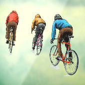 Schets van fietsers die vaste versnellingsbakken u raamsticker (Vel 3)