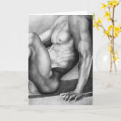 Schets van gespierde mannelijke bodybuilder kaart (Gele Bloem)