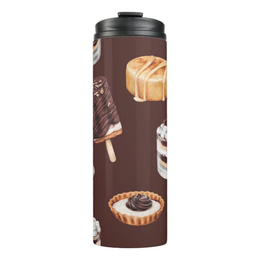 schets van heerlijke mooie desserts en pastr thermosbeker (Voorkant)