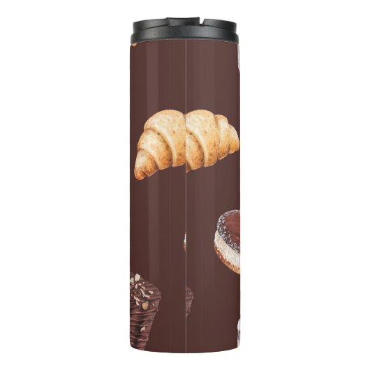 schets van heerlijke mooie desserts en pastr thermosbeker (Achterkant)