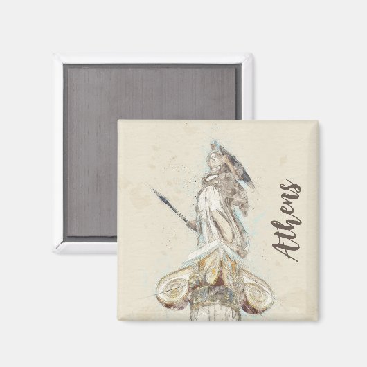 Schets van het beeld van Athena Magneet (Voorkant / Achterkant)