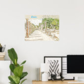 Schets van het oude Olympia Ruins Poster — Grieken (Thuiskantoor)