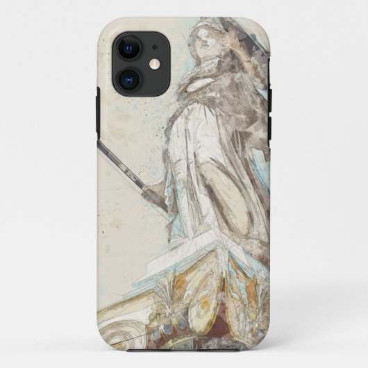 Schets van het standbeeld van Athena iPhone Case - (Achterkant)