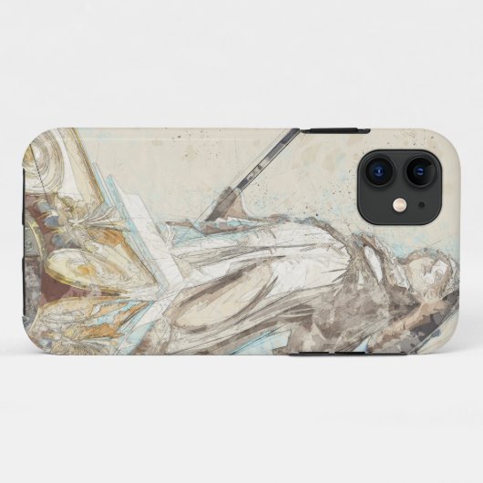 Schets van het standbeeld van Athena iPhone Case - (Achterkant (horizontaal))