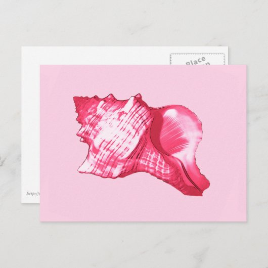 Schets van het zakje - fuchsia roze en wit briefkaart (Voorkant / Achterkant)
