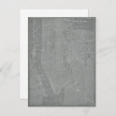 Schets van New York City Map Briefkaart (Voorkant / Achterkant)