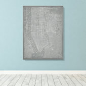 Schets van New York City Map Canvas Afdruk (Insitu (Houten vloer))