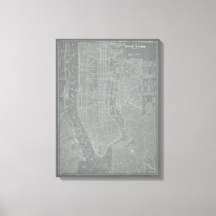Schets van New York City Map Canvas Afdruk