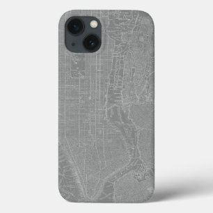 Schets van New York City Map iPhone 13 Hoesje