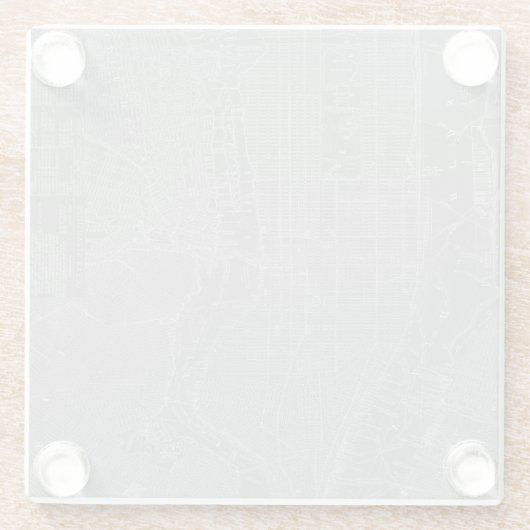 Schets van New York City Map Glazen Onderzetter (Achterkant)