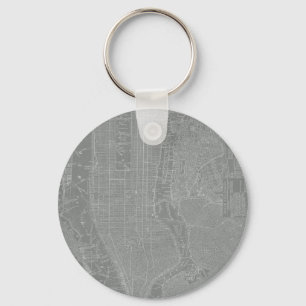 Schets van New York City Map Sleutelhanger