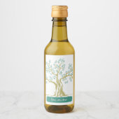 Schets van olijfboom gepersonaliseerde wijn label wijn etiket (Voorkant)