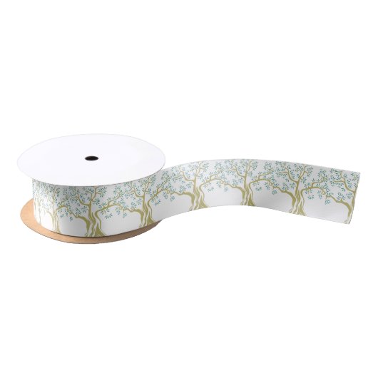 Schets van Olijfboom Satin Ribbon – Elegante Olijf Lint (Spoel)