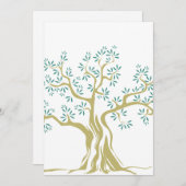 Schets van Olive Tree Uitnodiging - Botanische kaa (Voorkant / Achterkant)