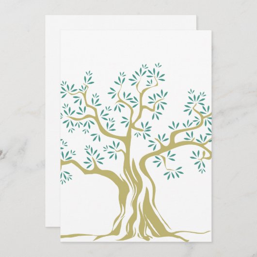 Schets van Olive Tree Uitnodiging - Botanische kaa (Voorkant / Achterkant)