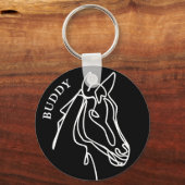 Schets van paardenpaardenkop sleutelhanger (Voorkant)