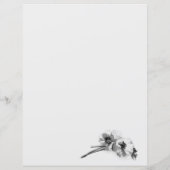 schets van Pansies met papier voor het schrijven (Achterkant)