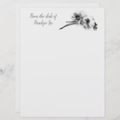 schets van Pansies met papier voor het schrijven (Voorkant / Achterkant)