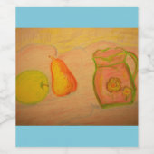 schets van peren en appelen wijn etiket (Enkel label)