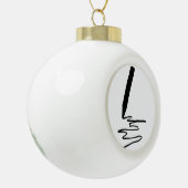 Schets van potlood Silhouette Draaien Keramische Bal Ornament (Links)