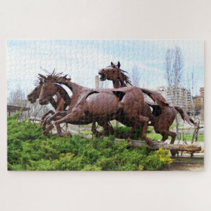 Schets van rijpaarden legpuzzel