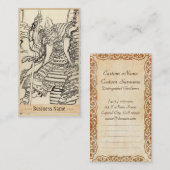 Schets van samurai-strijder Kato Kiyomasa, Hokusai Visitekaartje (Voorkant / Achterkant)