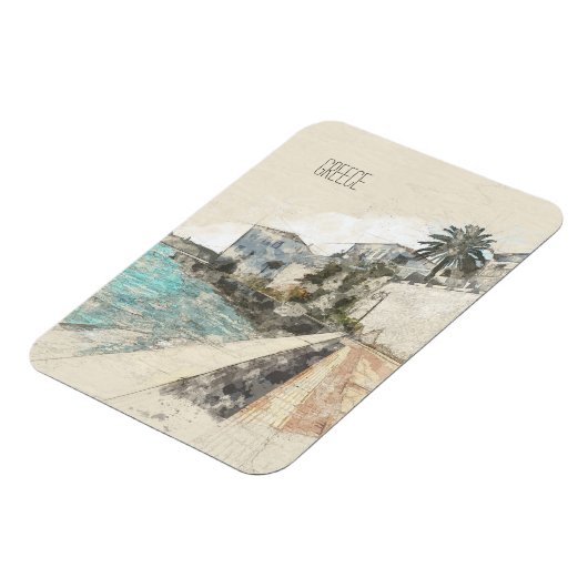 Schets van Spetses Embankment Magneet - Charmant (Linkerzijde)