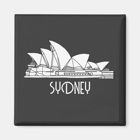 Schets van Sydney Opera House Australia Magneet (Voorkant)