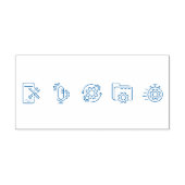 Schets van technologietools  zelfinktende stempel (Design)