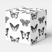 Schets van vlinder, zwart-wit bedankdoosjes (Achterkant)