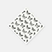 Schets van vlinder, zwart-wit servet (Hoek)