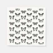 Schets van vlinder, zwart-wit servetten (Voorkant)