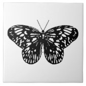 Schets van vlinder, zwart-wit tegeltje (Voorkant)