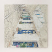 Schets van wandelen in traditionele Griekse strate Legpuzzel (Horizontaal)