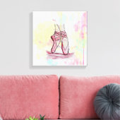 Schets van Waterverf met hand getrokken schoeisel  Canvas Afdruk (Insitu (Woonkamer))