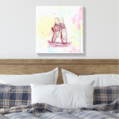 Schets van Waterverf met hand getrokken schoeisel  Canvas Afdruk (Insitu (Slaapkamer))