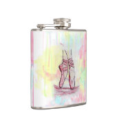 Schets van Waterverf met hand getrokken schoeisel  Heupfles (Rechts)