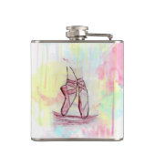 Schets van Waterverf met hand getrokken schoeisel  Heupfles (Achterkant)