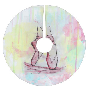 Schets van Waterverf met hand getrokken schoeisel  Kerstboom Rok