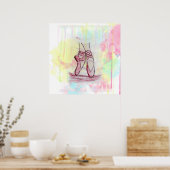 Schets van Waterverf met hand getrokken schoeisel  Poster (Keuken)