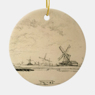 schets van windmolens keramisch ornament