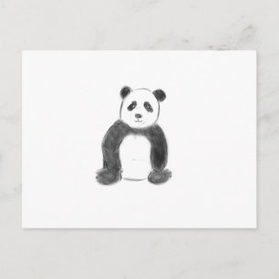 Schets van zwarte en witte panda briefkaart