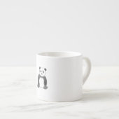 Schets van zwarte en witte panda espresso kop (Voorkant rechts)