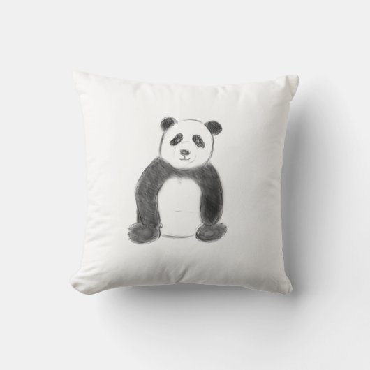 Schets van zwarte en witte panda kussen (Voorkant)