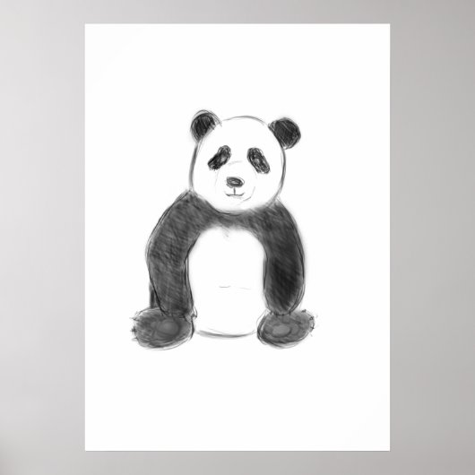 Schets van zwarte en witte panda poster (Voorkant)