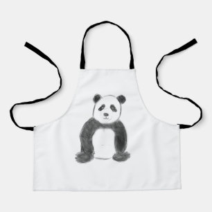Schets van zwarte en witte panda schort