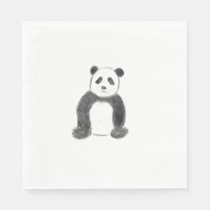 Schets van zwarte en witte panda servet
