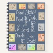 Schets, verf, schets en Antiek studies Notitieboek (Voorkant)