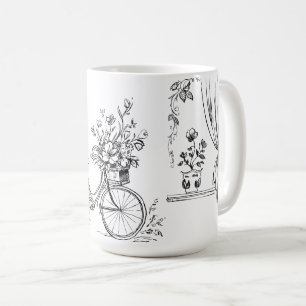 Schets Verzameling Vintage Doodles Koffiemok