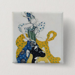 Schets voor het ballet "La Peri" Vierkante Button 5,1 Cm